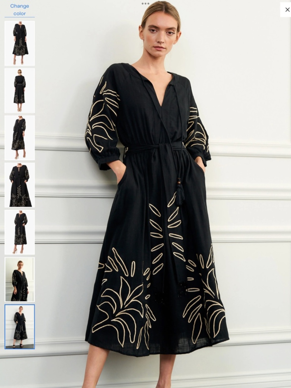 CIEBON Eliza Embroidered A-Line Dress, size XS